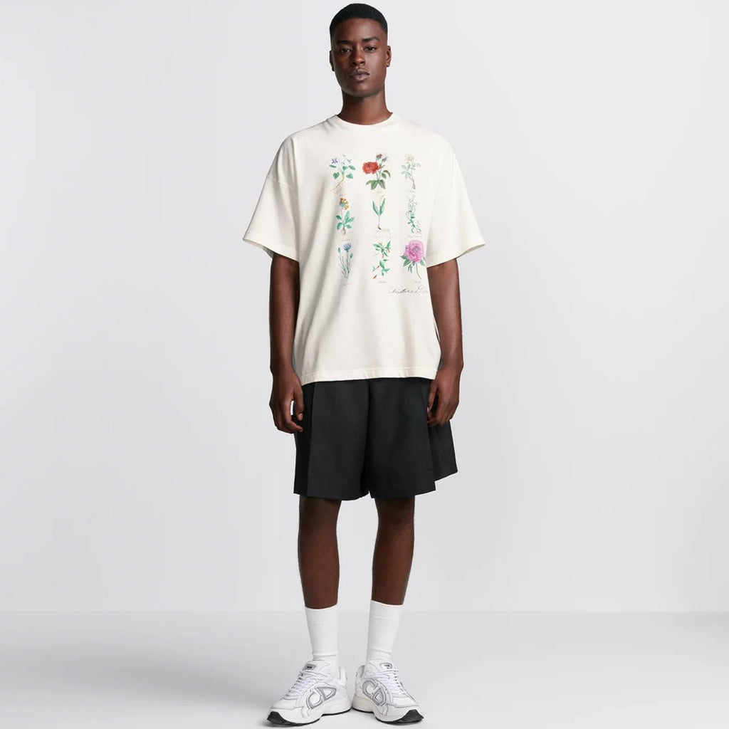 Tricou din jerseu de bumbac cu noduri alb