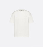 Tricou alb din jerseu de bumbac cu efect distressed