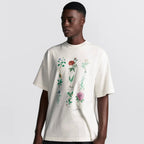 Tricou din jerseu de bumbac cu noduri alb