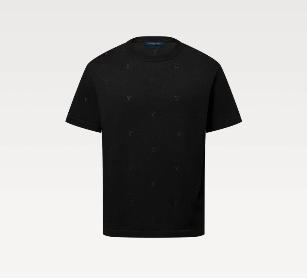 LV Blason tricou cu mânecă scurtă și guler la baza gâtului, brodat