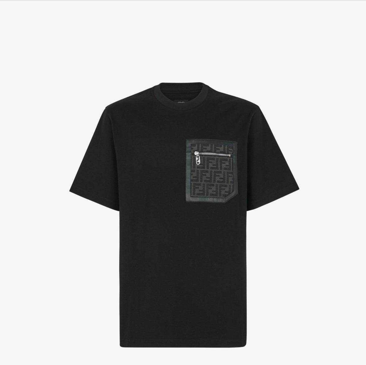 Tricou negru cu fermoar la buzunar