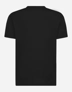 Black Cotton T-shirt with DG embroidery and patch - Exclusive Wear