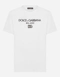 White Cotton T-shirt with DG embroidery and patch - Exclusive Wear