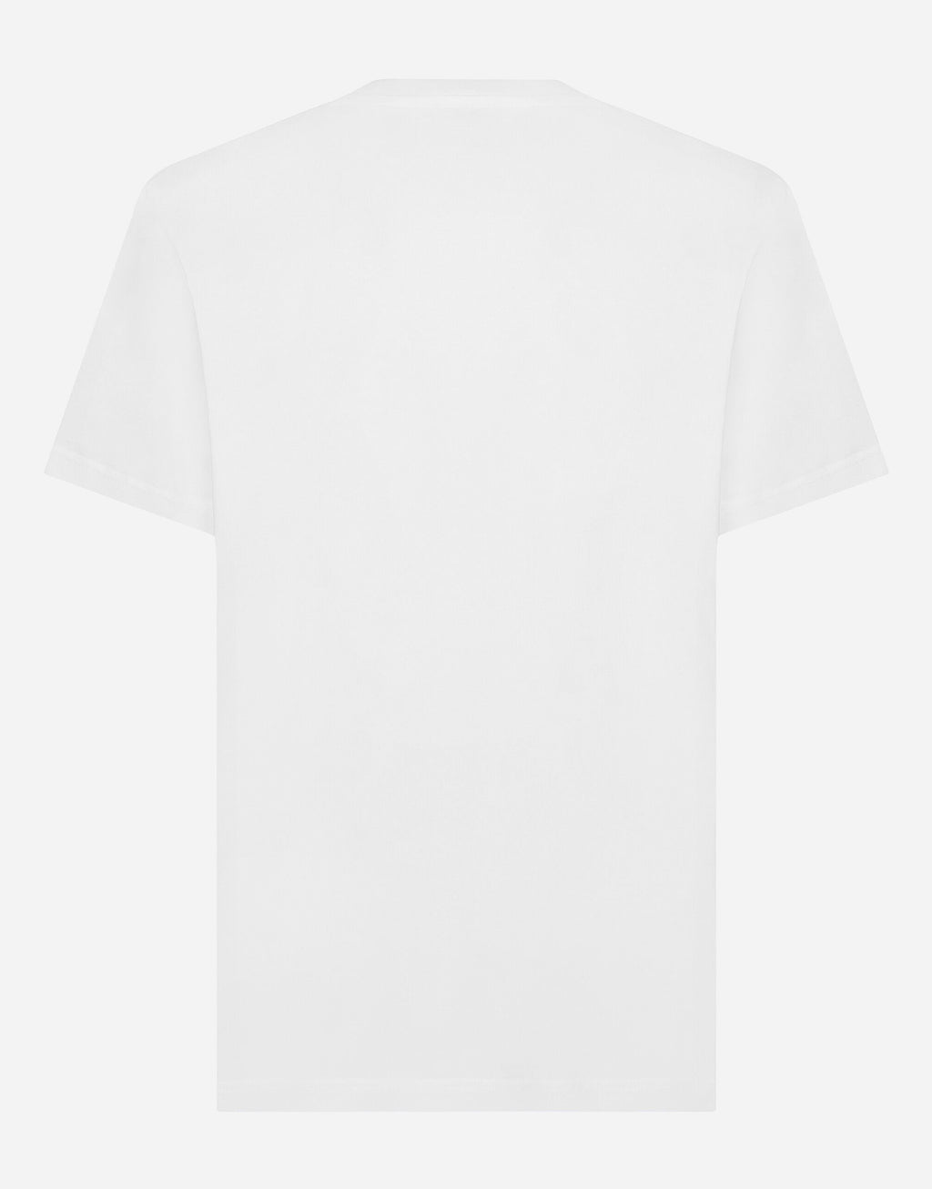 White Cotton T-shirt with DG embroidery and patch - Exclusive Wear
