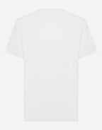 White Cotton T-shirt with DG embroidery and patch - Exclusive Wear