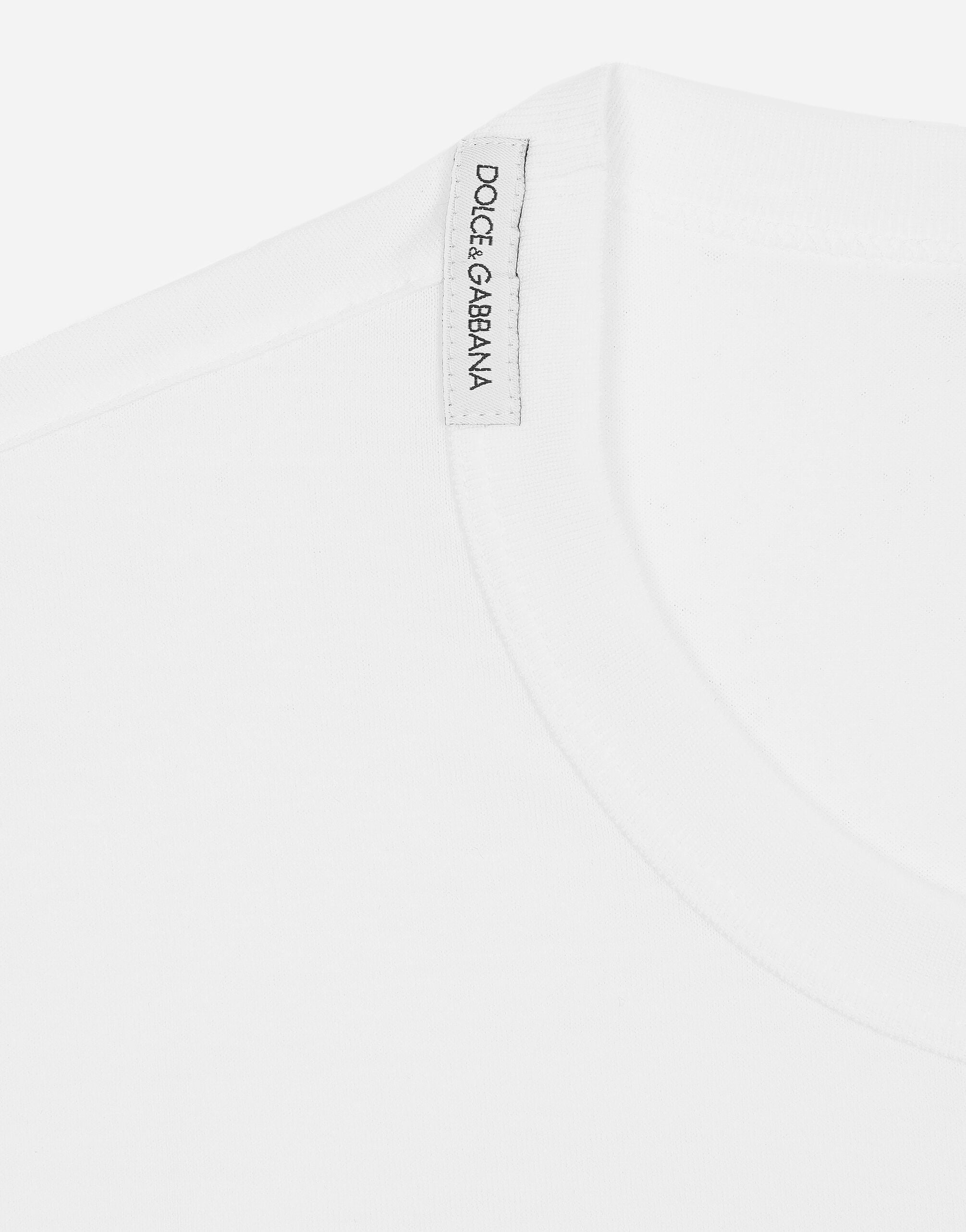 Tricou din bumbac alb cu petic DG