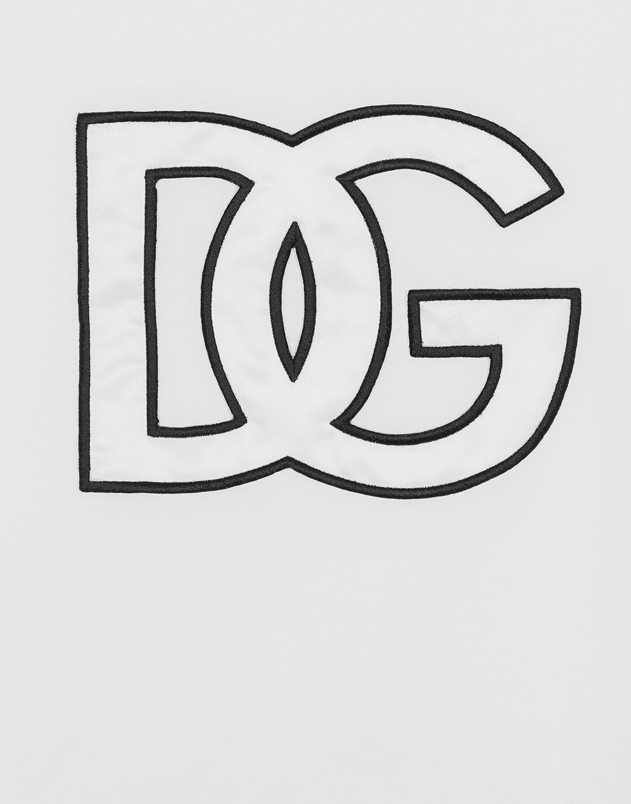 Tricou din bumbac alb cu petic DG