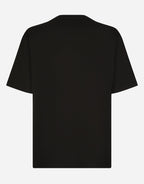 Tricou negru DG Patch cu detalii din strasuri