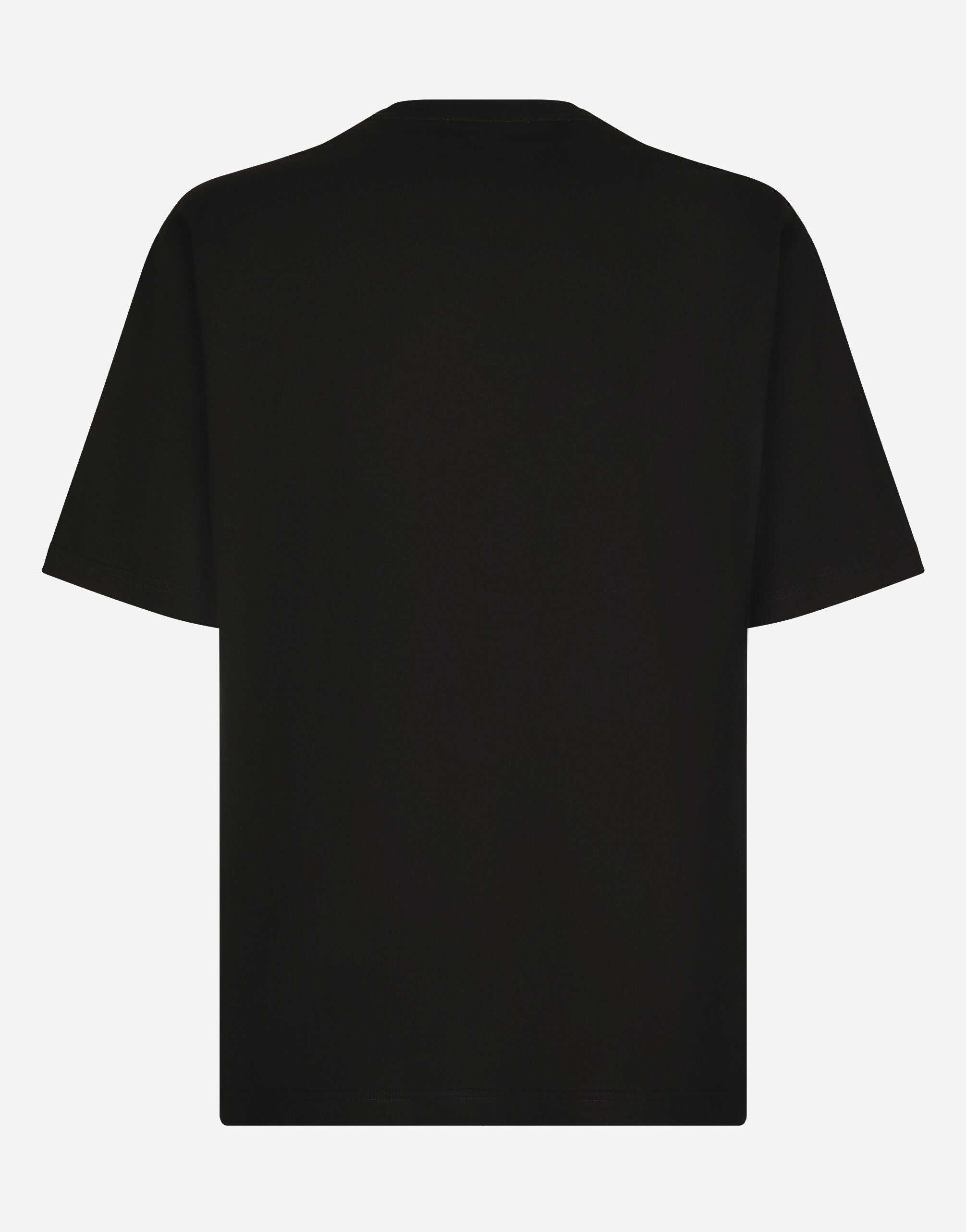 Tricou negru DG Patch cu detalii din strasuri