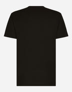 Tricou negru cu broderie logo DG Milano