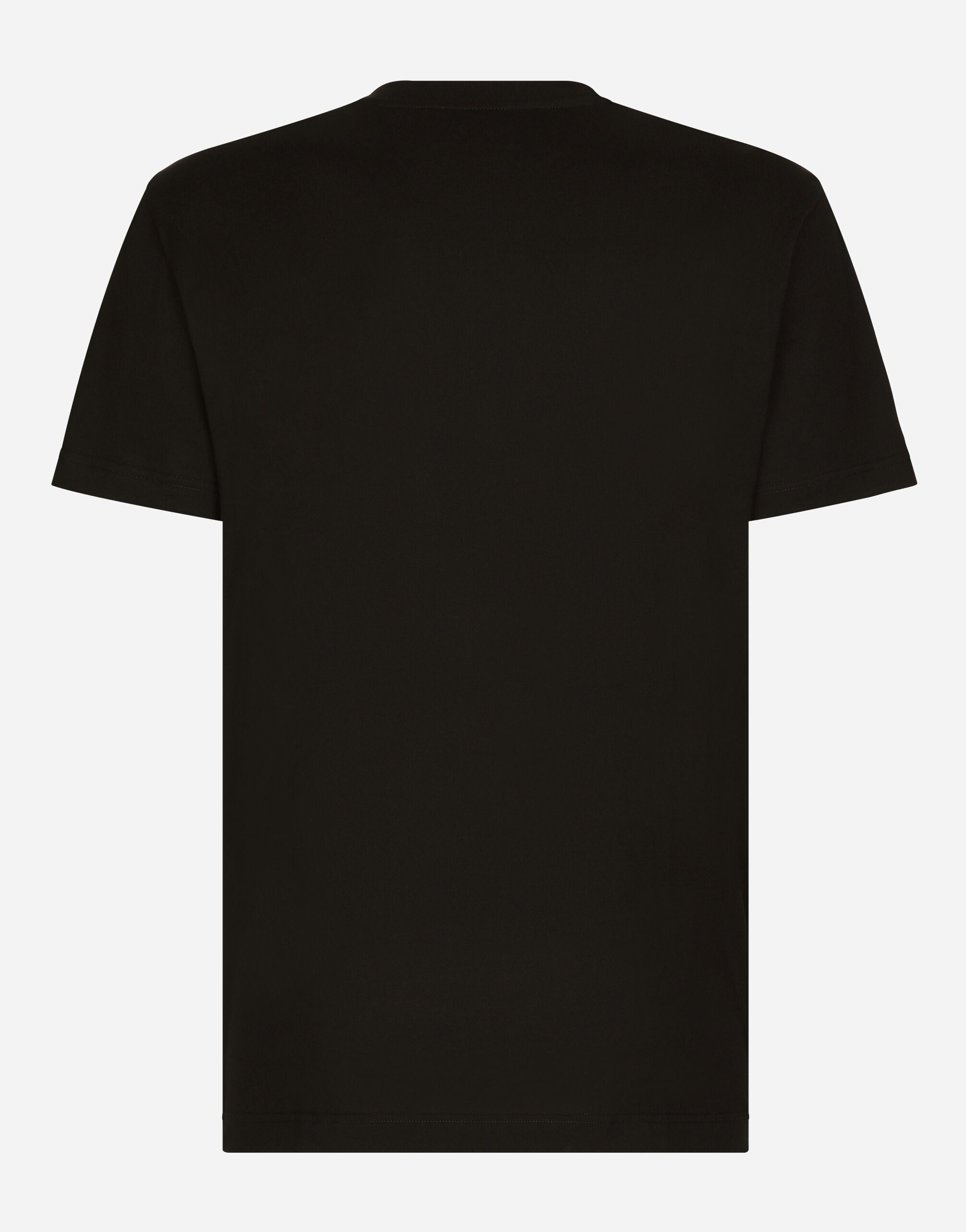Tricou negru cu broderie logo DG Milano