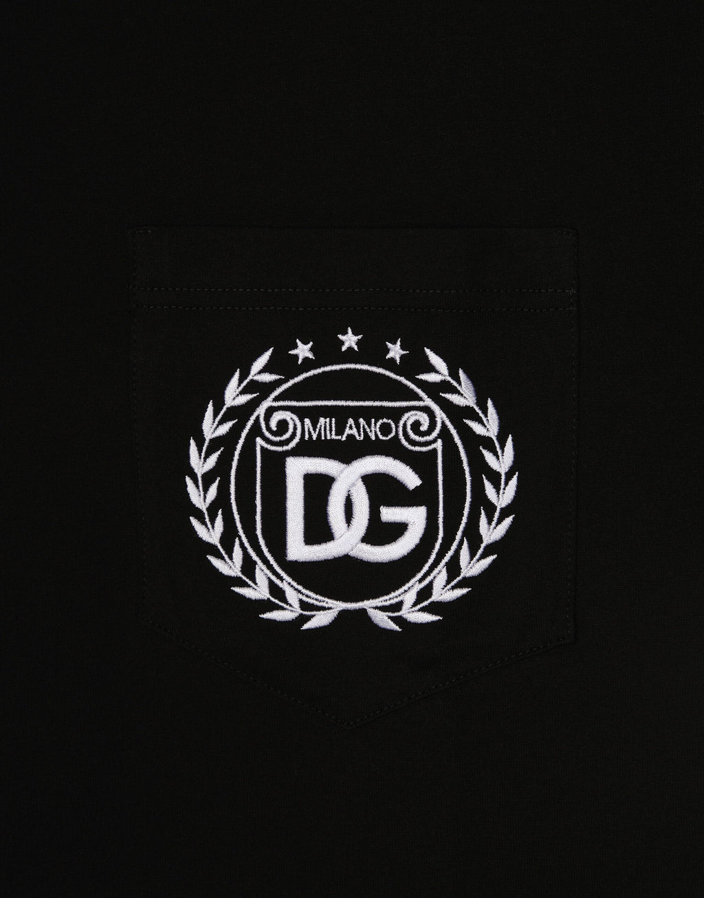 Tricou negru cu broderie logo DG Milano