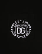 Tricou negru cu broderie logo DG Milano