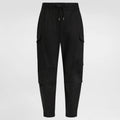 Pantaloni Cargo Negri din Bumbac cu Etichetă cu Brand