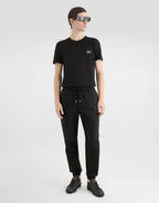 Pantaloni Cargo Negri din Bumbac cu Etichetă cu Brand