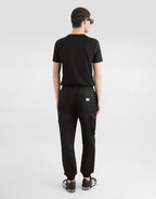 Pantaloni Cargo Negri din Bumbac cu Etichetă cu Brand