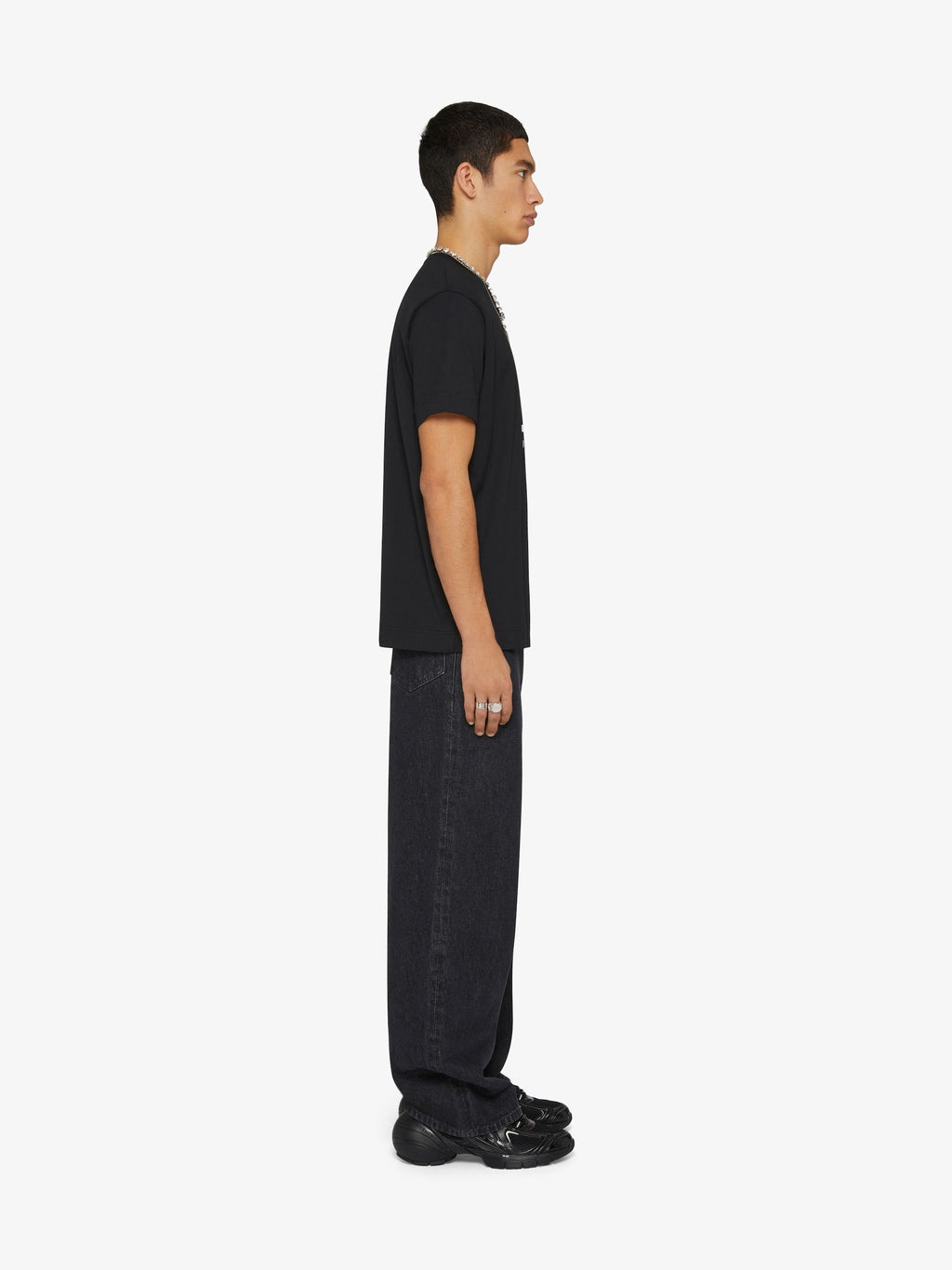 Tricou 4G Stars negru din bumbac