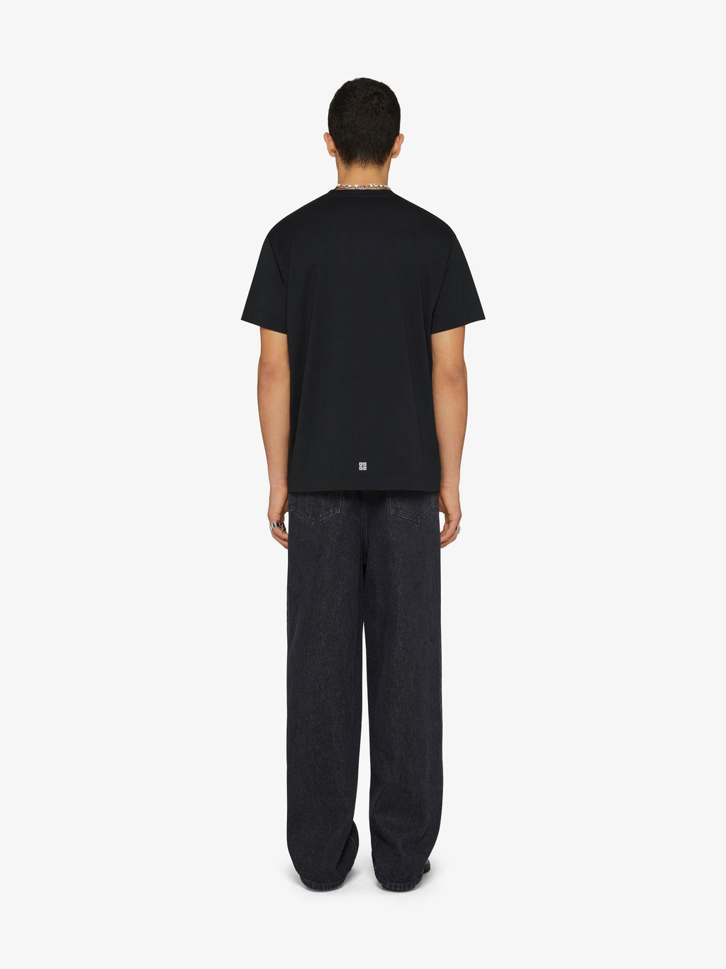 Tricou 4G Stars negru din bumbac