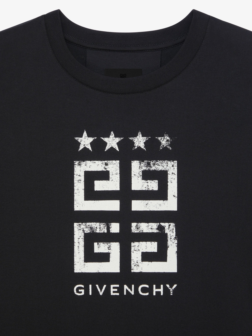 Tricou 4G Stars negru din bumbac