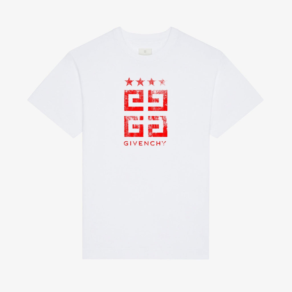 Tricou din bumbac alb 4G Stars