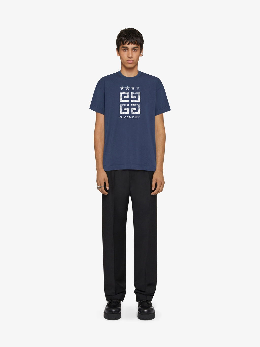 Tricou de bumbac 4G Stars Deep Blue