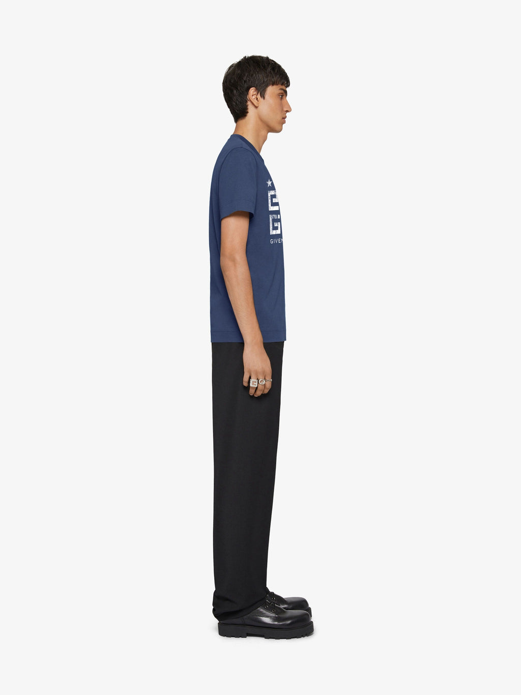 Tricou de bumbac 4G Stars Deep Blue