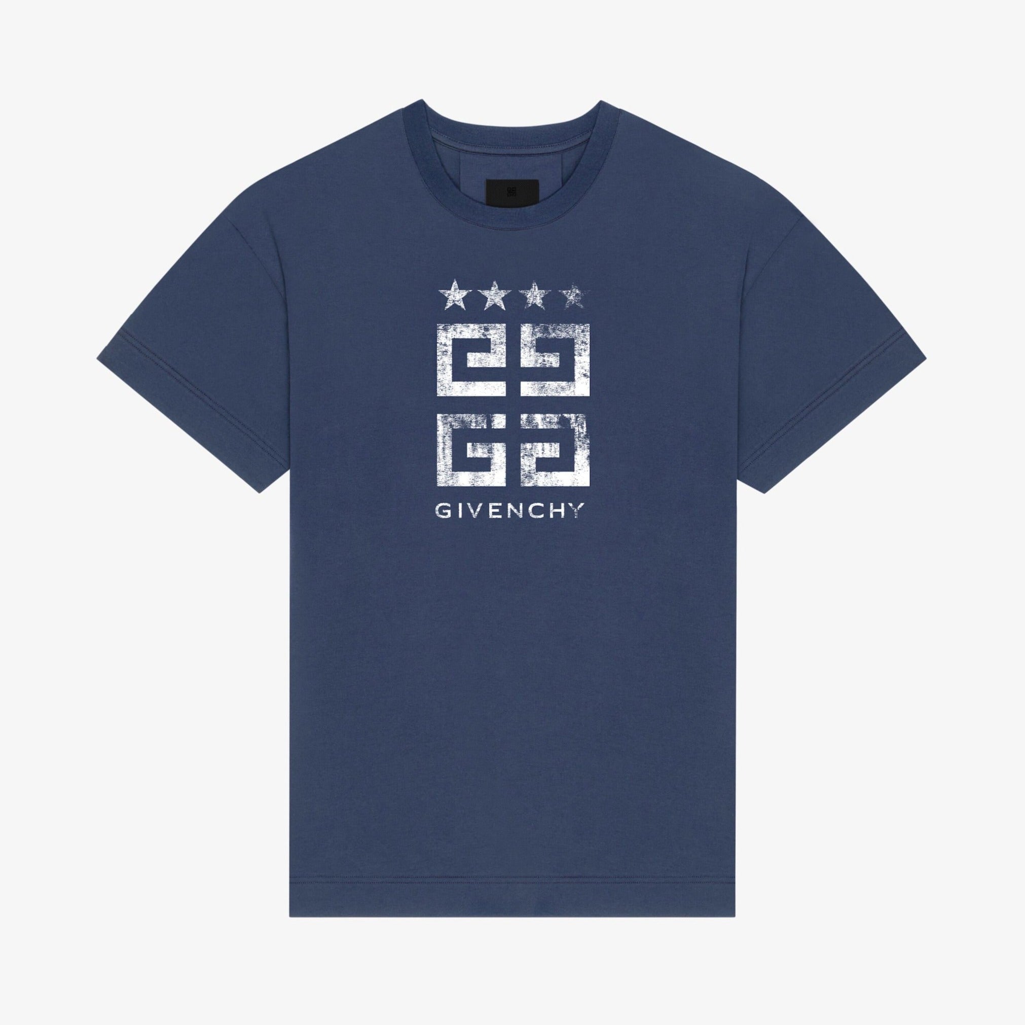 Tricou de bumbac 4G Stars Deep Blue
