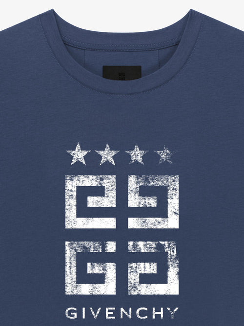 Tricou de bumbac 4G Stars Deep Blue