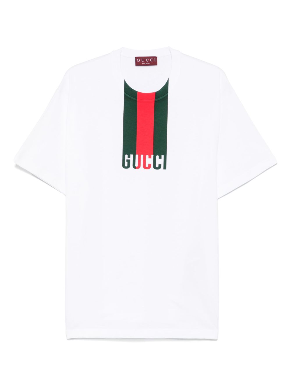 Tricou din jerseu de bumbac alb, cu imprimeu tip pânză de păianjen