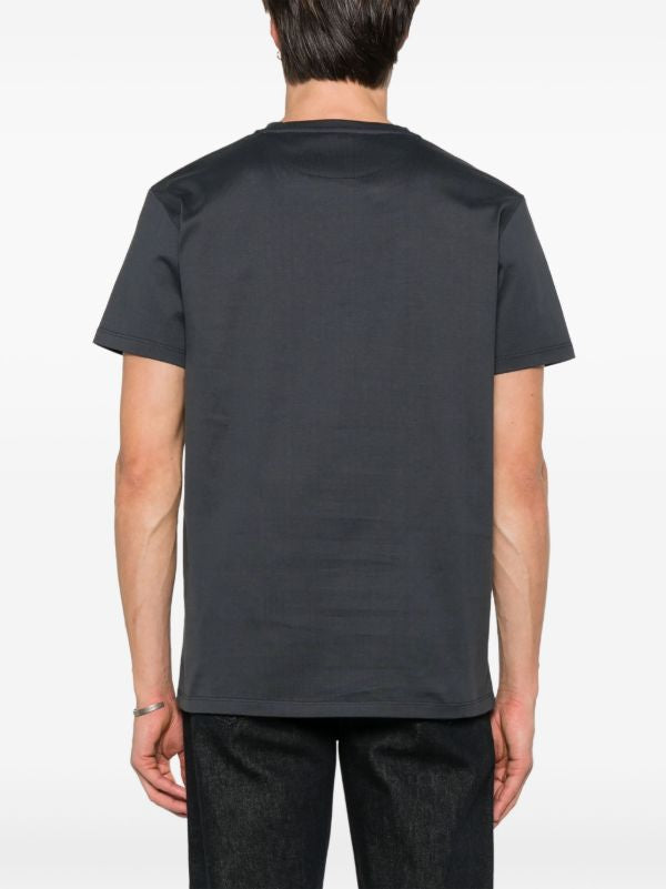 Tricou gri închis cu broderie triplă FF în relief