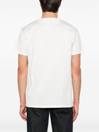 Tricou alb cu broderie Triple FF în relief