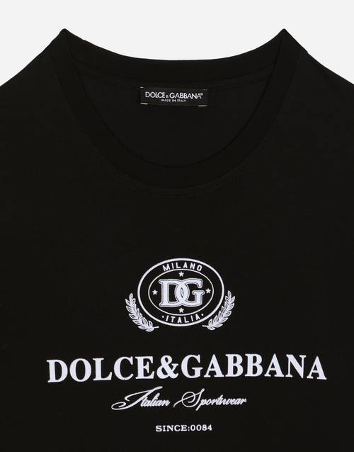 Tricou din bumbac negru cu imprimeu logo