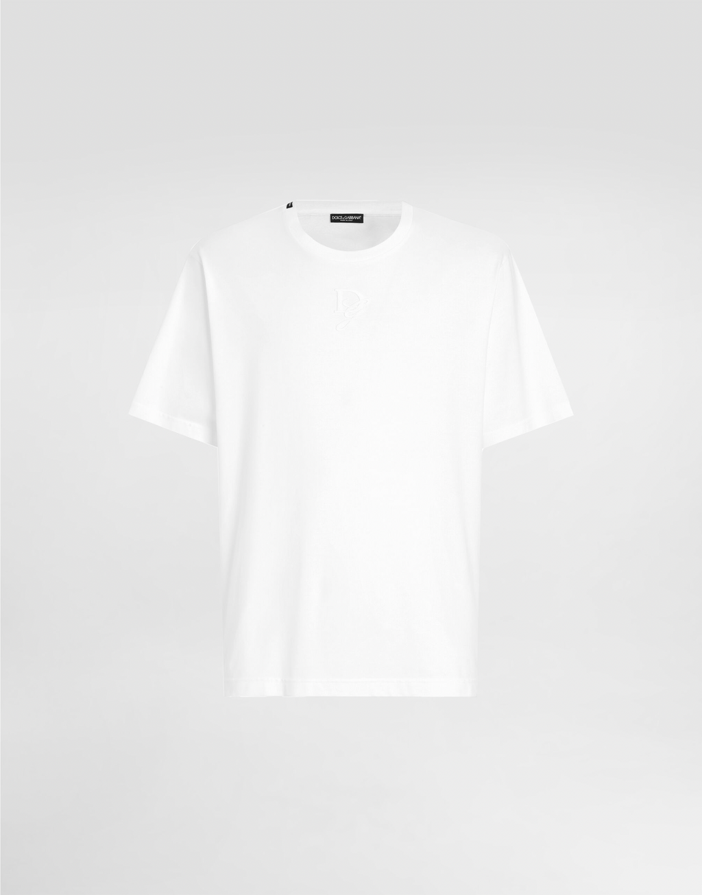 Tricou alb din bumbac cu broderie logo