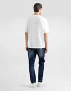 Tricou alb din bumbac cu broderie logo