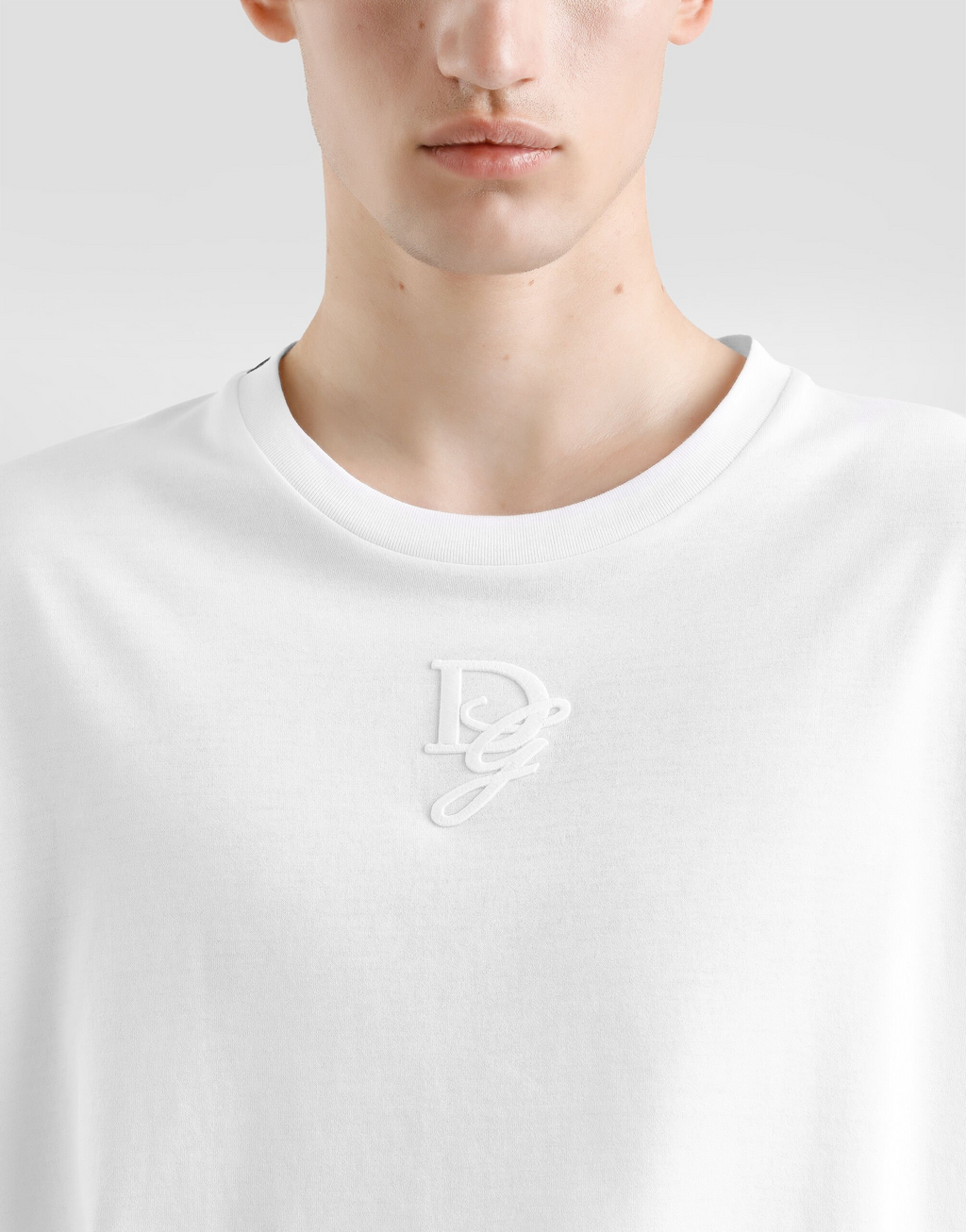 Tricou alb din bumbac cu broderie logo