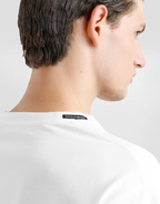 Tricou alb din bumbac cu broderie logo