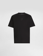 Tricou din bumbac negru cu broderie logo