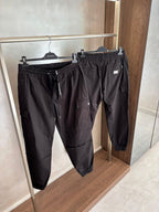 Pantaloni Cargo Negri din Bumbac cu Etichetă cu Brand