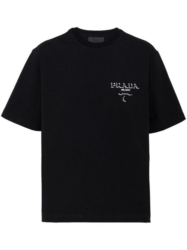 Tricou din bumbac negru cu logo
