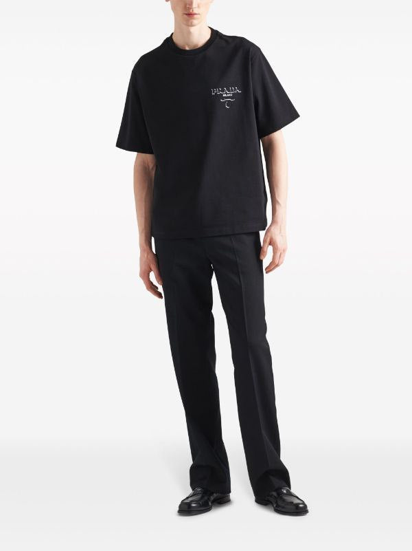 Tricou din bumbac negru cu logo