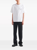 Tricou alb din bumbac cu logo