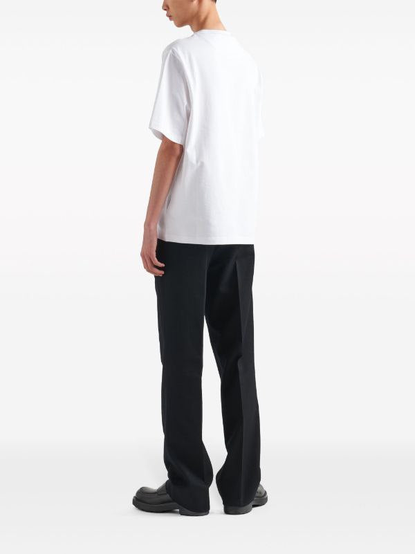 Tricou alb din bumbac cu logo