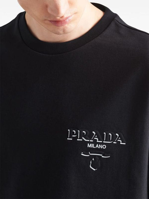 Tricou din bumbac negru cu logo