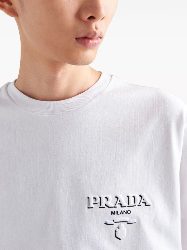 Tricou alb din bumbac cu logo
