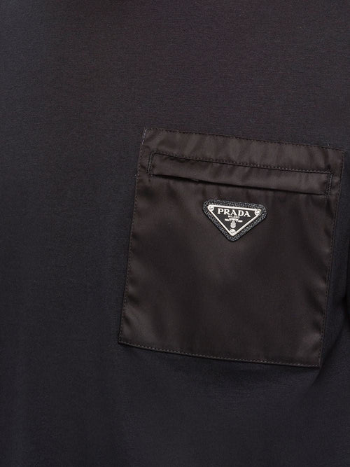 Tricou cu buzunar Black Logo Plaqué