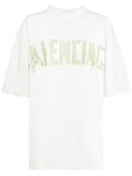 Tricou oversized alb Tip Bandă