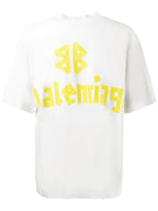 Tricou oversized alb Tip Bandă