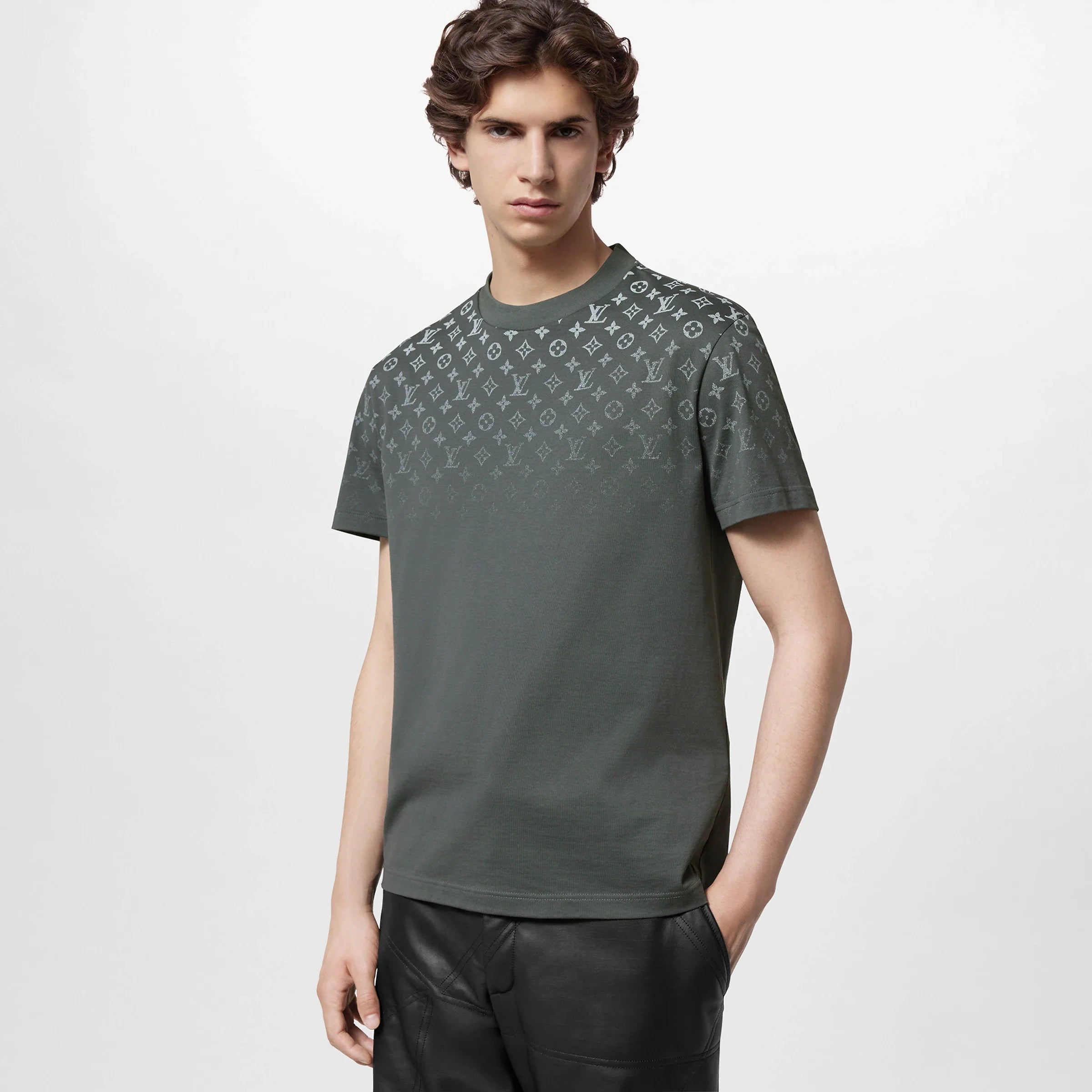 Tricou din bumbac, gri cu degrade