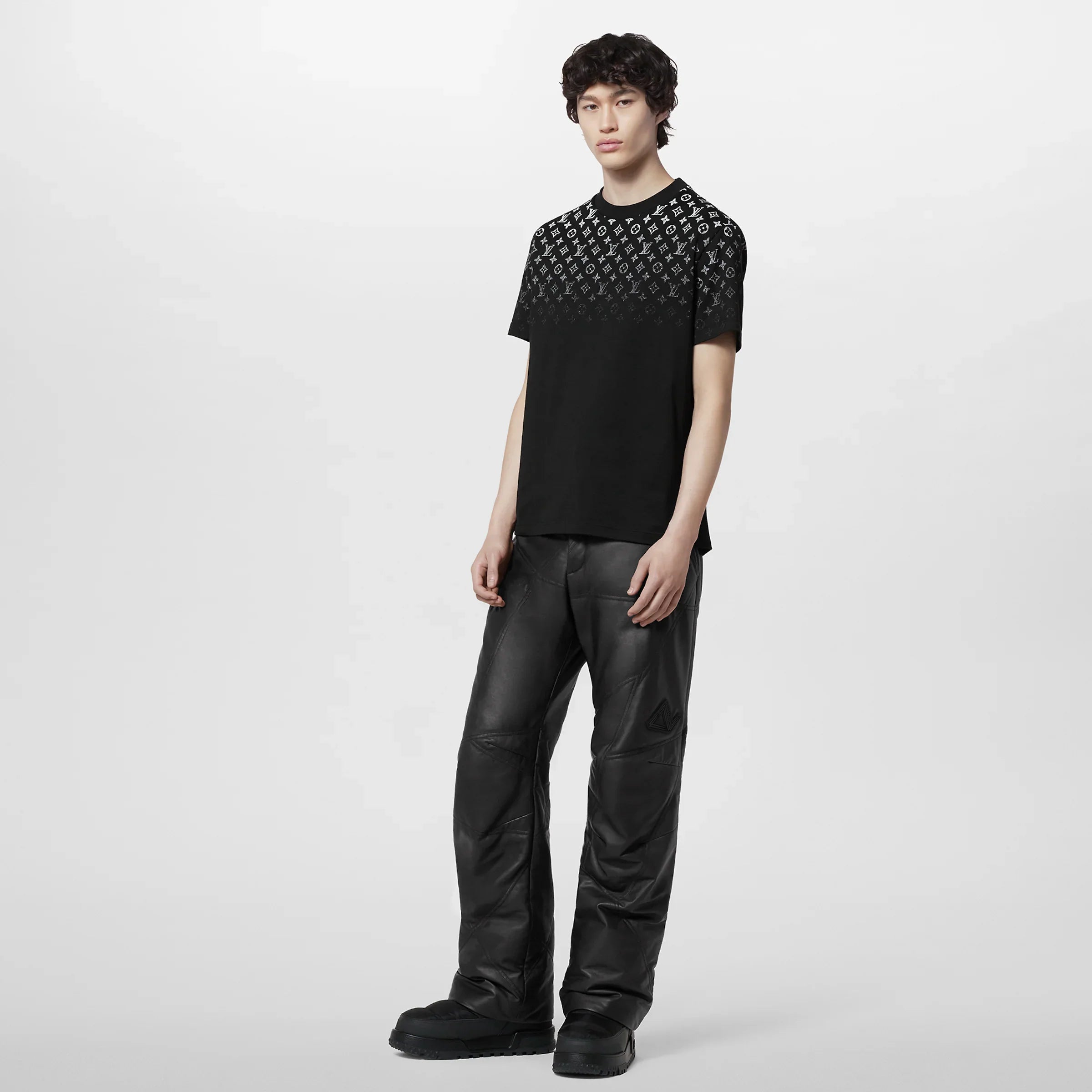 Tricou din bumbac negru LV Icons Gradient