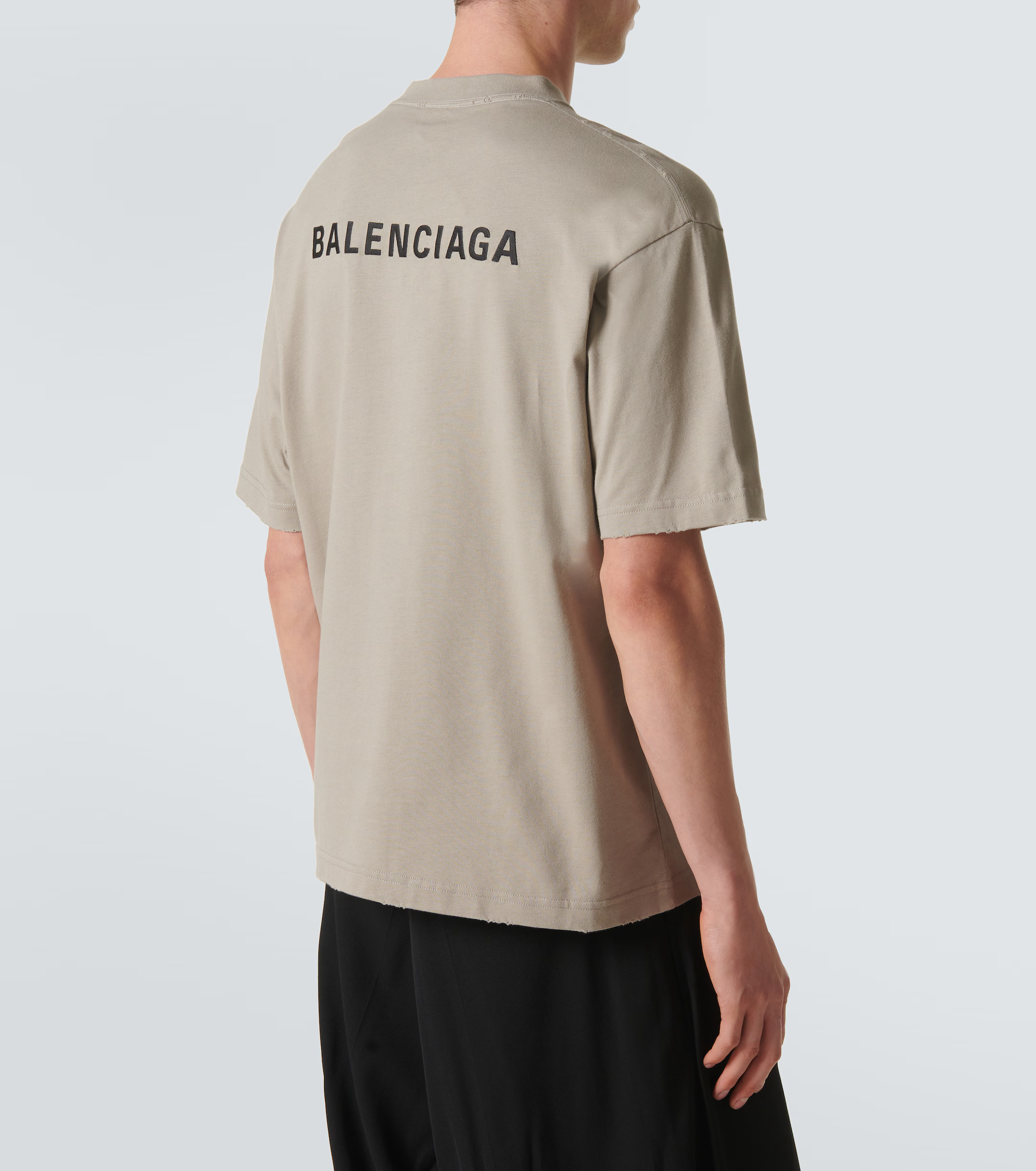 Tricou bej supradimensionat cu efect prespălat